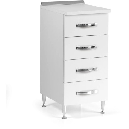 Base cucina 4 cassetti 40 cm bianco frassinato