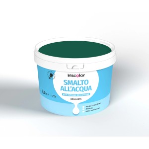 Secchio di vernice verde Iriscolor Smalto All'Acqua.