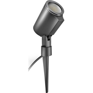 Faretto da giardino a LED Steinel Spot Garden N antracite con picchetto e luce bianca calda.