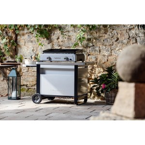 Campingaz Grillwagen Deluxe Trolley con ruote e vano per bombola del gas.