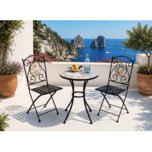 Salotto da giardino Garden Friend Sicily Tondo acciaio nero 2 posti