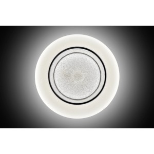 Plafoniera t.b.t. rotonda bianca con centro color argento.