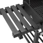 Robusto ripiano laterale a doghe in metallo grigio scuro per il barbecue a carbone Jamestown.