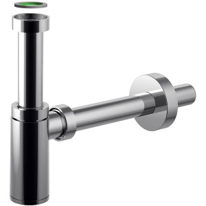 Sifone per lavabo cromato lucido.