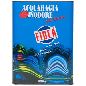 Barattolo di solvente/detergente t.b.t., barattolo blu con stampa.