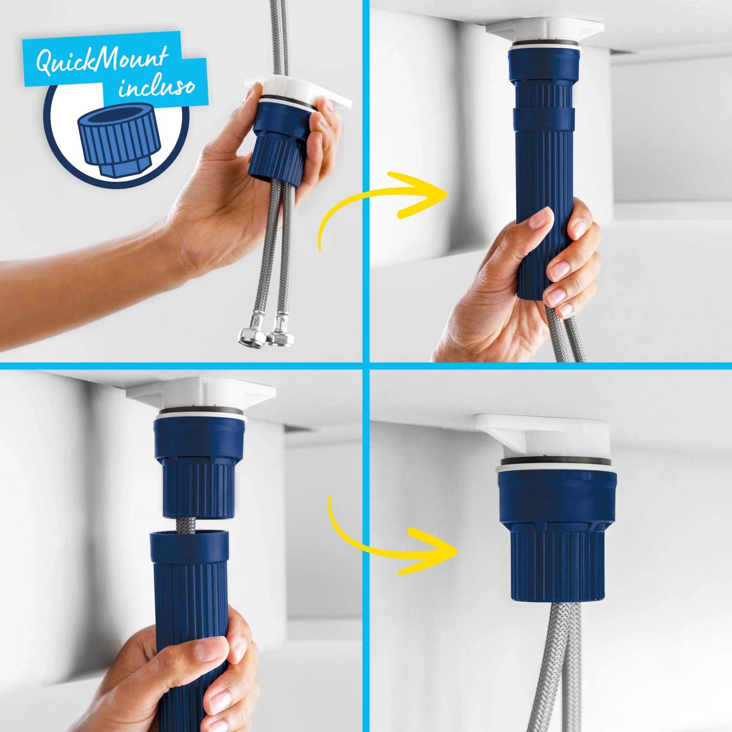 Installazione del miscelatore lavello Grohe QuickFix Start Nero con sistema QuickMount.