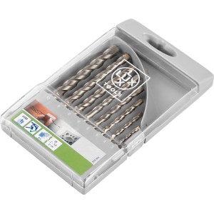 Set di punte da muro t.b.t. in custodia di plastica grigia.