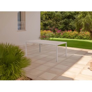 Tavolo da giardino Tenerife in metallo e plastica 156x78x74 cm