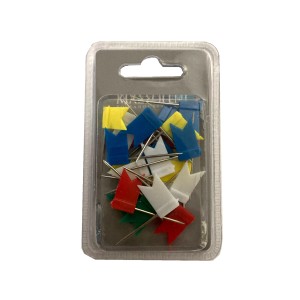 Puntine da disegno a bandierina, colori assortiti, per bacheche.