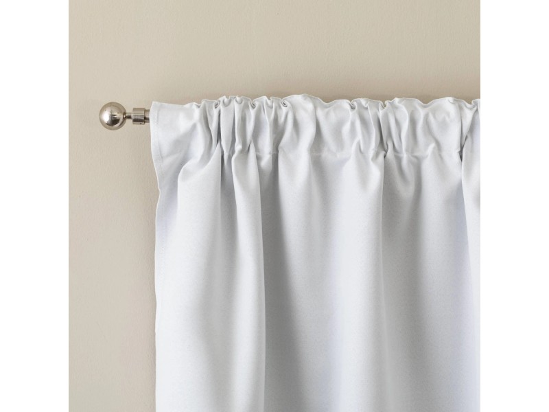 Tenda Bianca Con Occhielli 140x240 Cm | ED ENJOY HOME Collezione Smarties | Motivi Rotondi Ricamati Argento | 100% Poliestere - 2
