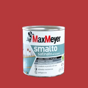 Barattolo di smalto colorato Max Meyer, rosso, per legno, ferro e plastica.