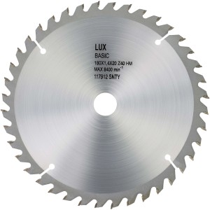 Lama per sega circolare LUX HM per legno, Ø 185 mm, 40 denti, per seghe circolari portatili.