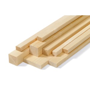 Listelli in legno piallato, sezioni diverse