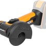 Mini smerigliatrice angolare a batteria Worx 20 V WX801.9 Solo senza batteria/caricabatterie. Smerigliatrice compatta nera/arancione.