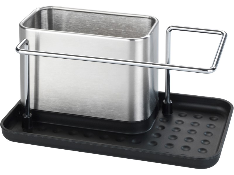 Lavello da cucina espandibile Organizer per lavello da cucina con binario  appeso in acciaio inossidabile (grande, nero)