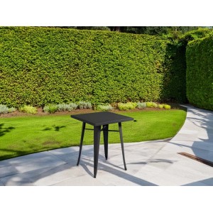 Tavolo alto da giardino in lamiera nero 60x60xH73 cm