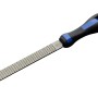 Lima raspa LUX 150 mm con impugnatura comfort blu e nera per legno e metallo.