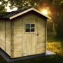 Casetta in legno Bh16 Greta, 178x218 cm, casetta da giardino in abete non trattato con porta e finestra.