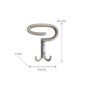 Appendiabiti in zama 9,6x13,4 cm nickel satinato