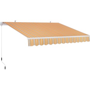 Tenda da sole t.b.t. a strisce arancioni e beige. Ideale come Tende da sole.