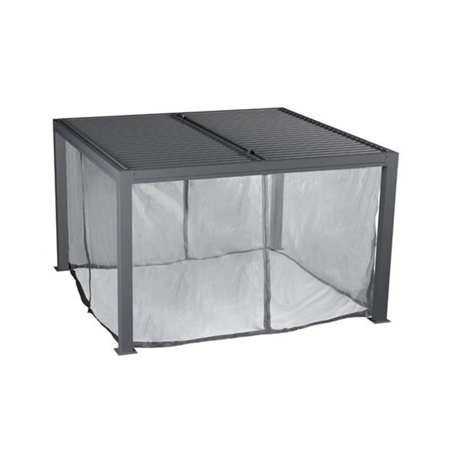 Tenda zanzariera per pergola bioclimatica 3630 antracite H231xL300xP360 cm_4