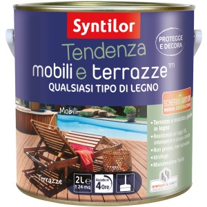 Barattolo di olio per legno per mobili e terrazze. Protegge e decora il legno esterno.