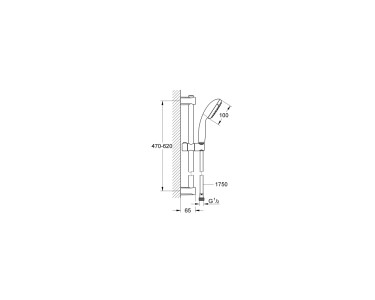 Saliscendi doccia 62h cm Grohe con doccino multigetto anticalcare - Vitalio  Joy