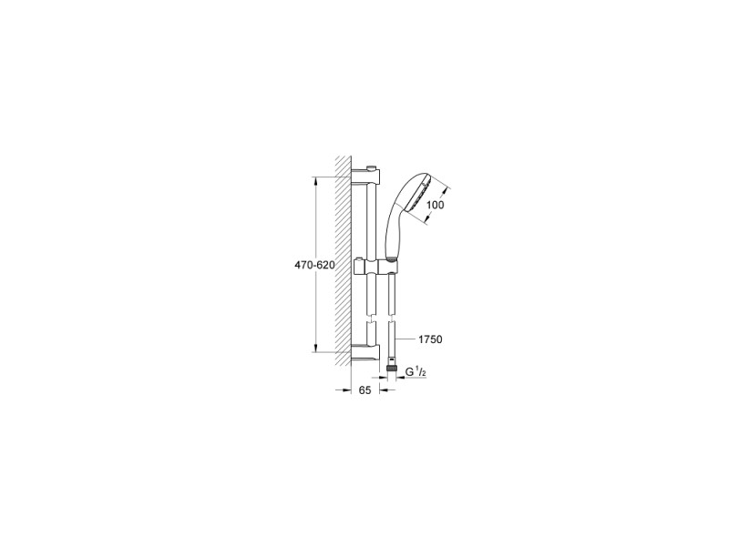 Saliscendi doccia 62h cm Grohe con doccino multigetto anticalcare - Vitalio  Joy