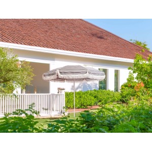 Ombrellone da giardino a palo centrale Ø 200 cm grigio