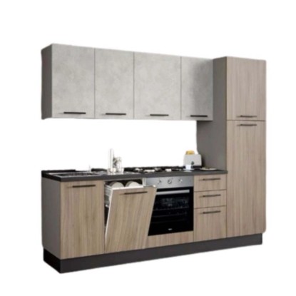 Cucina completa Licola reversibile 255 cm rovere