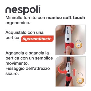 Mini rullo 11 cm manico Soft Touch e sistema Magic Finish