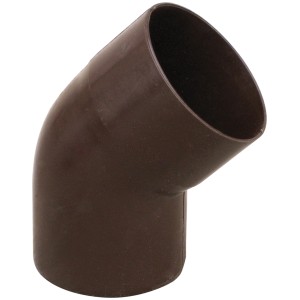 Curva marrone t.b.t. per grondaie e pluviali in plastica.
