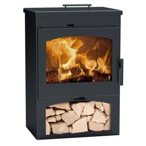 Stufa a legna in acciaio Bristol 5 Ecodesign 7,8 kw nero metallico