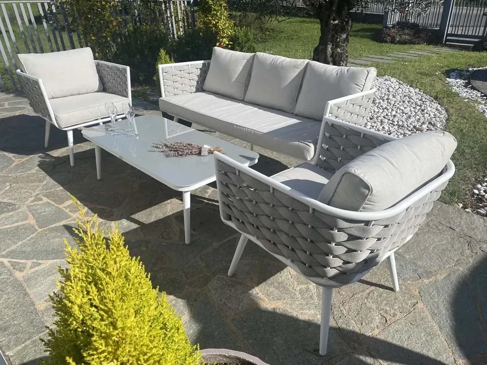 Salotto da giardino Bucaneve in alluminio bianco posti acquista