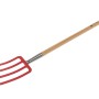 Forca da giardino LUX con 4 denti e manico in legno di faggio (85 cm).