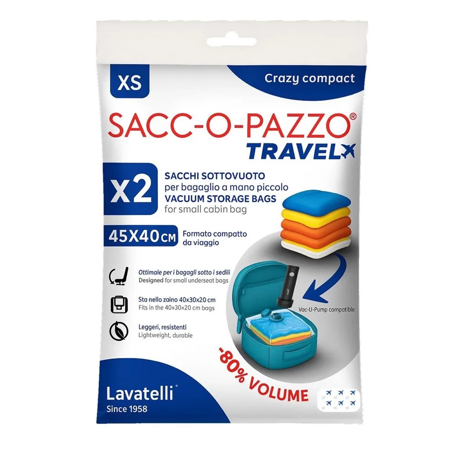 Set 2 Sacchetti sottovuoto per zaino da viaggio 40x45 cm_4