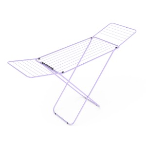 Stendibiancheria lilla t.b.t. per asciugare i vestiti, realizzato in metallo.