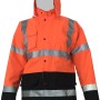 Giacca da lavoro arancione t.b.t. con cappuccio e riflettori.
