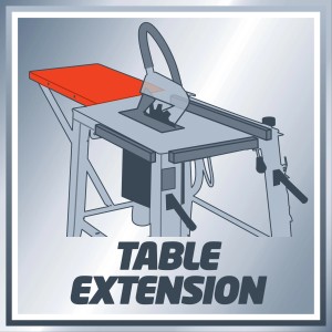 Illustrazione di una sega circolare da banco con estensione del tavolo.