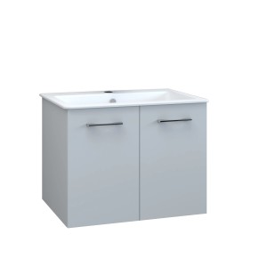 Mobile bagno grigio con lavabo per arredamento bagno.
