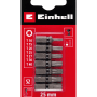 Set di inserti a impatto Einhell, 7 pezzi, 25 mm, T10-T40, per cacciaviti e avvitatori a batteria.