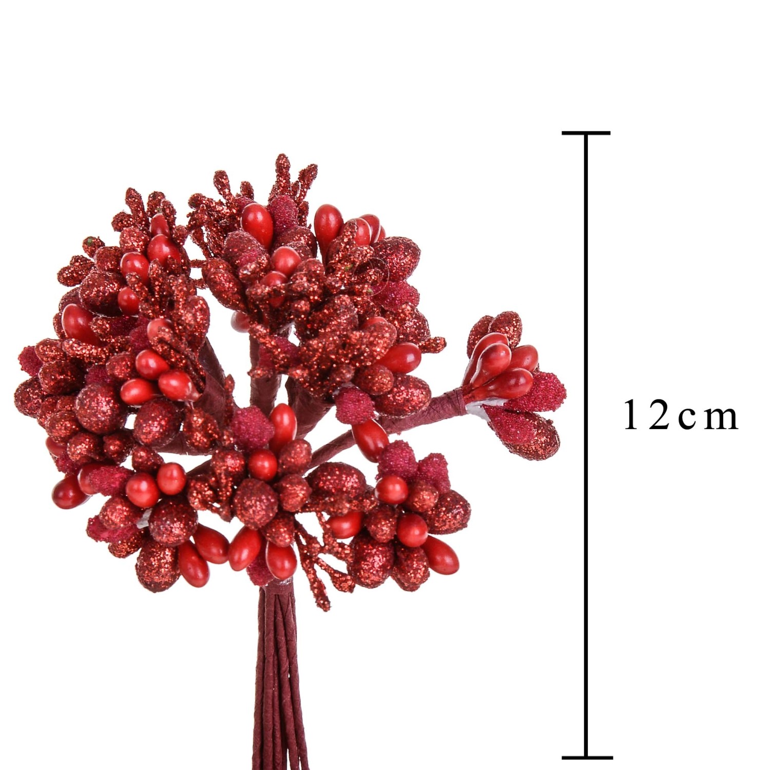 24 Bacche Artificiali Rosse Per Natale - Decorazione Albero, Ghirlande, Casa, 18cm