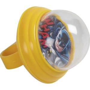 Campanello da bicicletta giallo con design Batman per bici da bambino.