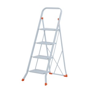 Scala domestica bianca a 4 gradini per interni.