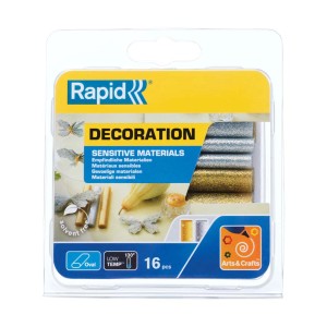 Cartucce colla a caldo Rapid Decoration, 16 pezzi, oro e argento, per artigianato e decorazioni.