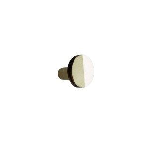 Pomello per mobili t.b.t., rotondo, bicolore (beige/bianco).