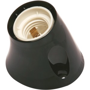Portalampade t.b.t. nera con attacco E27 per lampadine fino a 60W.