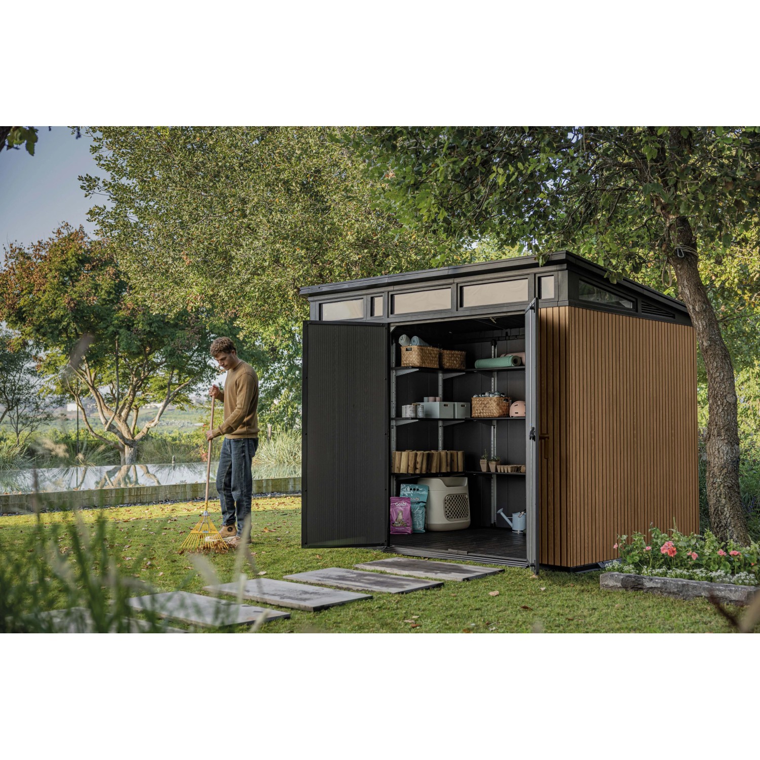 Casetta da giardino in plastica Keter Pent sp. 20 mm marrone chiaro 6 m²_7