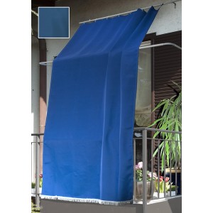 Tenda da sole laterale t.b.t. blu per privacy e protezione solare su un balcone.