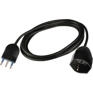 Prolunga t.b.t. nera con spina e presa.